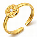 Flower Ring, 18K Gold Plated Steel