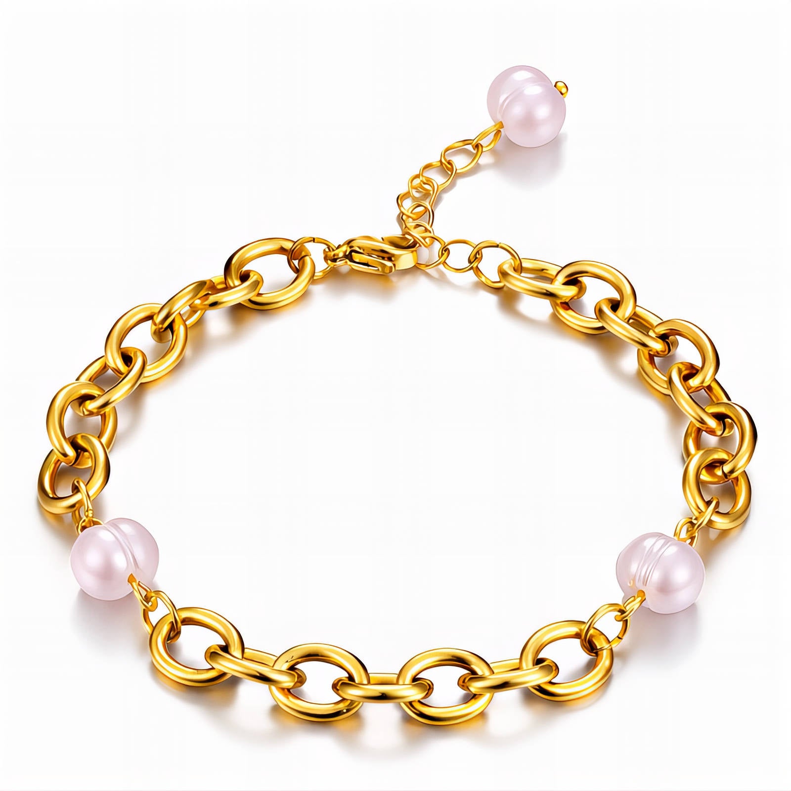 Bracelet, 18K Gold Plated Steel