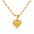 Heart Necklace, 18K Gold Plated Steel