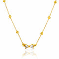 Bow Necklace, Silver Tone Brass