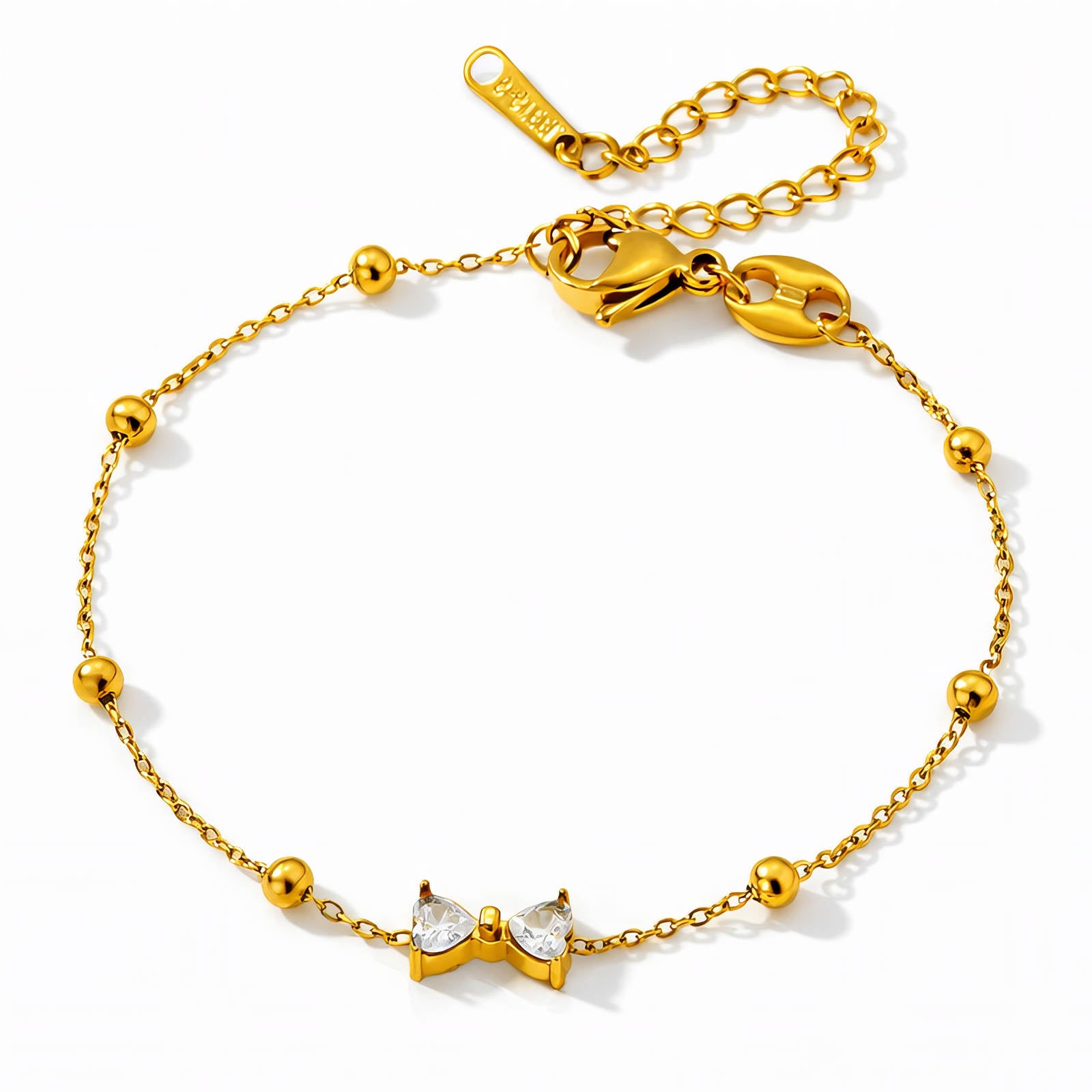 Bow Bracelet, 18K Gold Plated Steel
