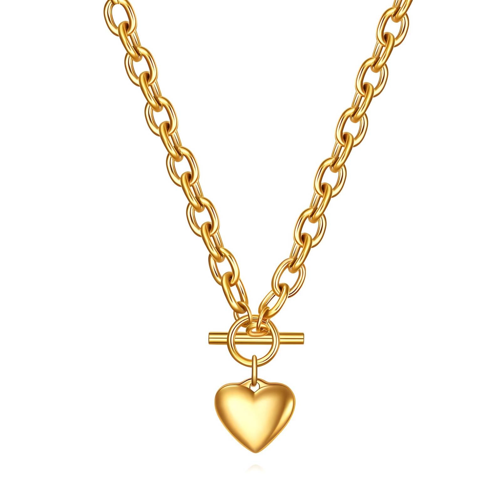 Necklace, 18K Gold Plated Steel