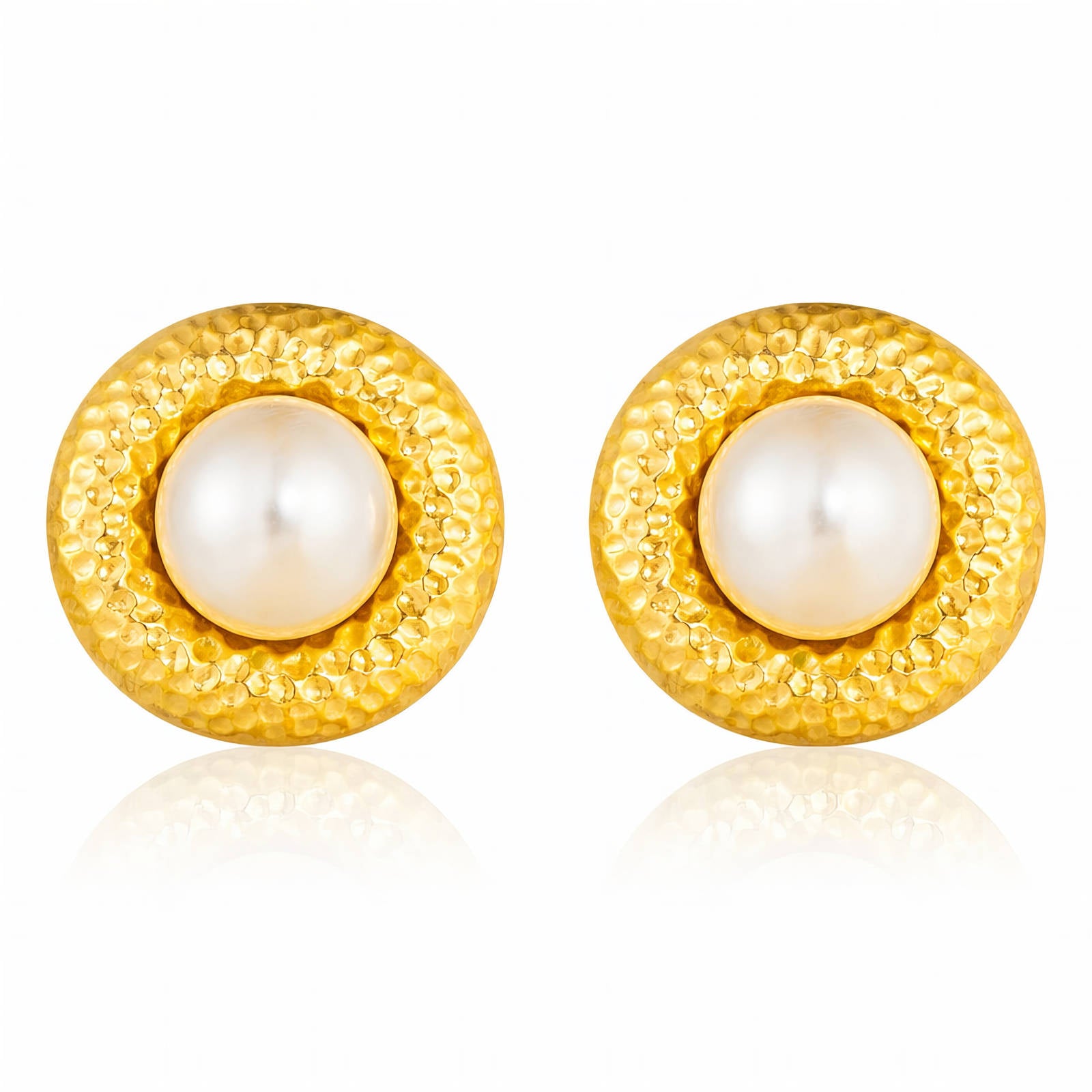 Earrings, 18K Gold Plated Steel