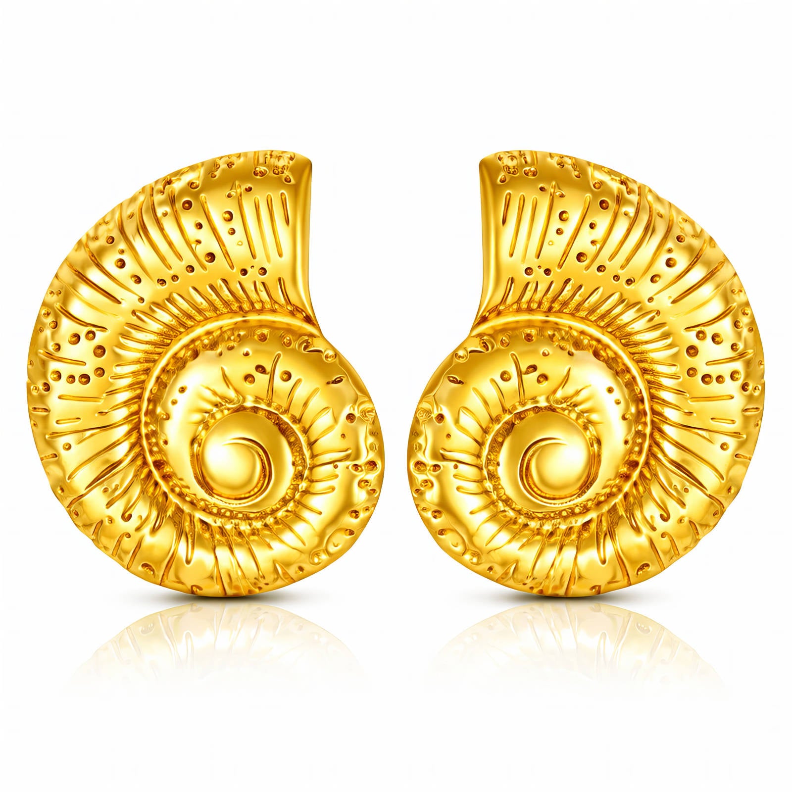 Sea Earrings, 18K Gold Plated Steel