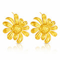 Flowers Earrings, 18K Gold Plated Steel