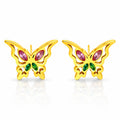 Butterflies Earrings, 18K Gold Plated Steel