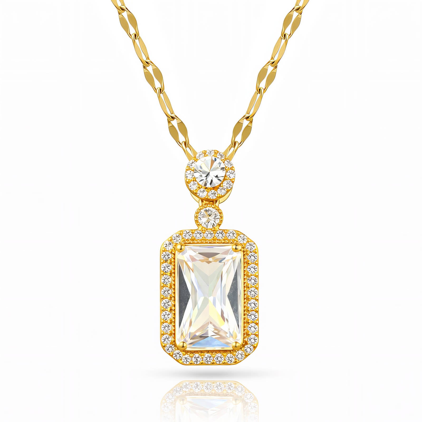 Necklace, 18K Gold Plated Steel