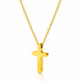 Cross Necklace, 18K Gold Plated Steel