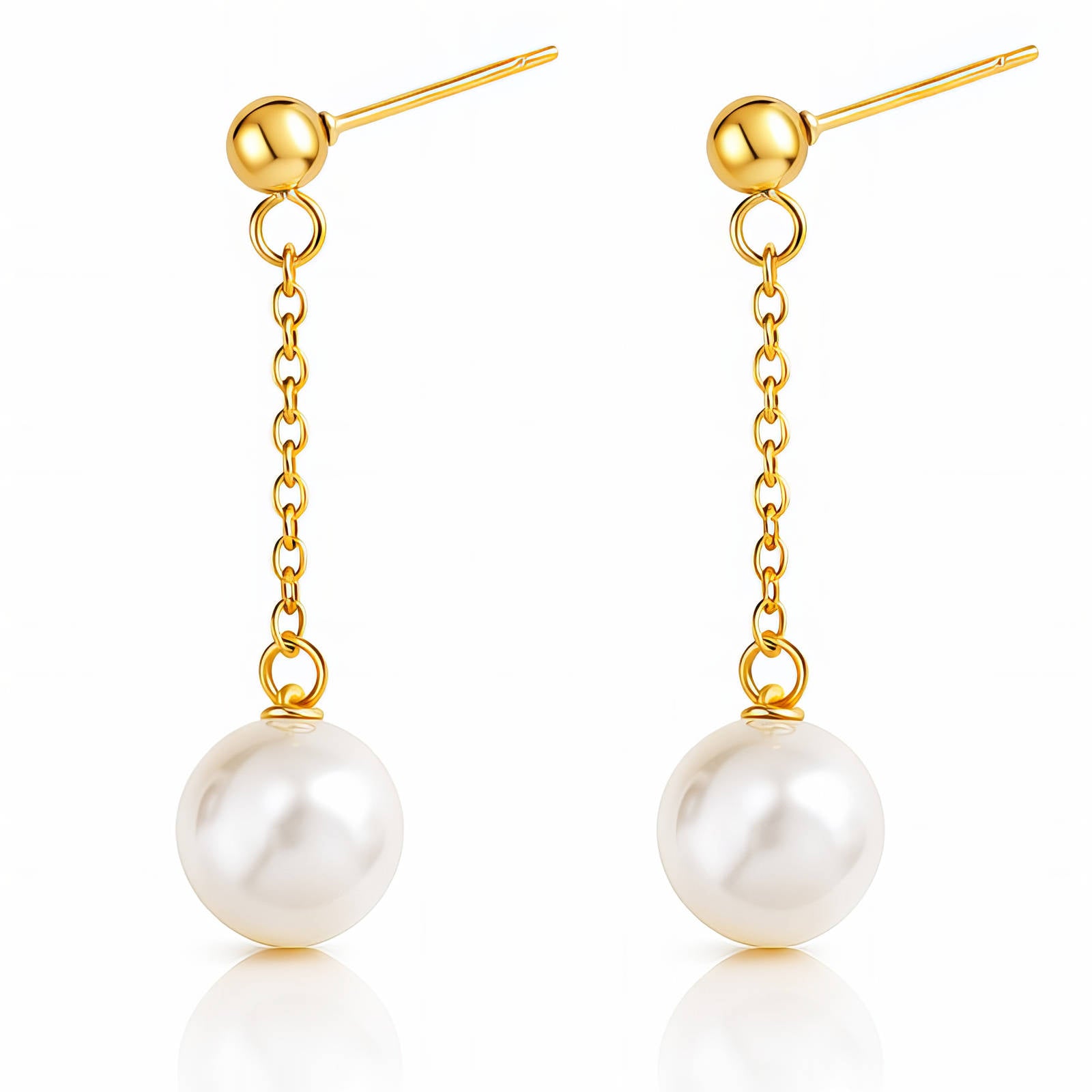 Earrings, 18K Gold Plated Steel