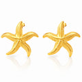 Starfishs Earrings, 18K Gold Plated Steel