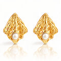Leafs Earrings, 18K Gold Plated Steel