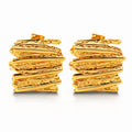 Earrings, 18K Gold Plated Steel