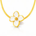 Flower Necklace, 18K Gold Plated Steel