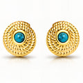 Earrings, 18K Gold Plated Steel