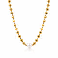 Necklace, 18K Gold Plated Steel