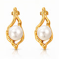 Earrings, 18K Gold Plated Steel