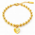 Heart Bracelet, 18K Gold Plated Steel