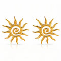 Suns Earrings, 18K Gold Plated Steel