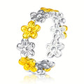 Flower Meadow Ring, 18K Gold Plated Steel