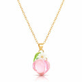 Peach Necklace, 18K Gold Plated Steel