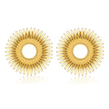 Sunflower Earrings, 18K Gold Plated Steel