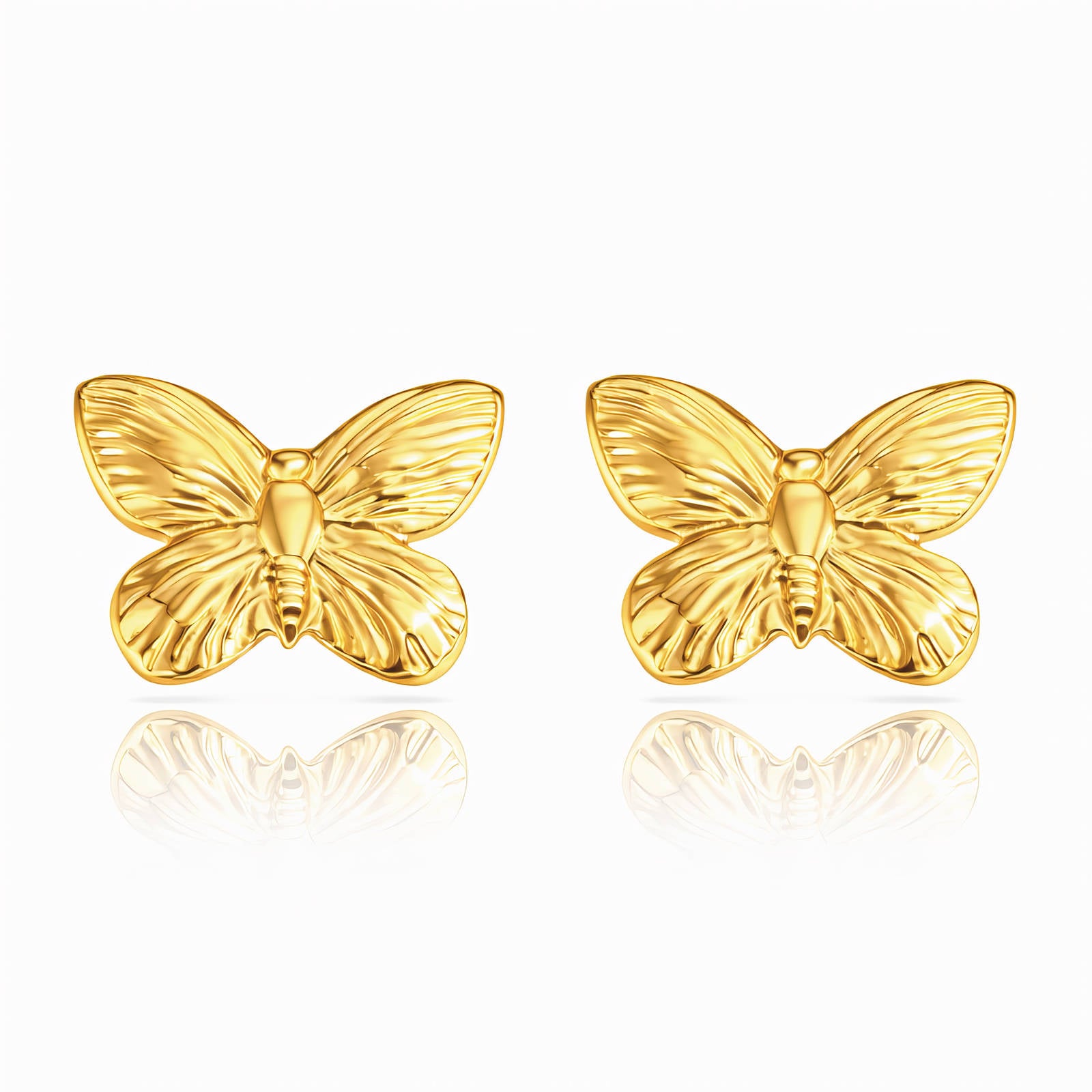 Bees Earrings, 18K Gold Plated Steel