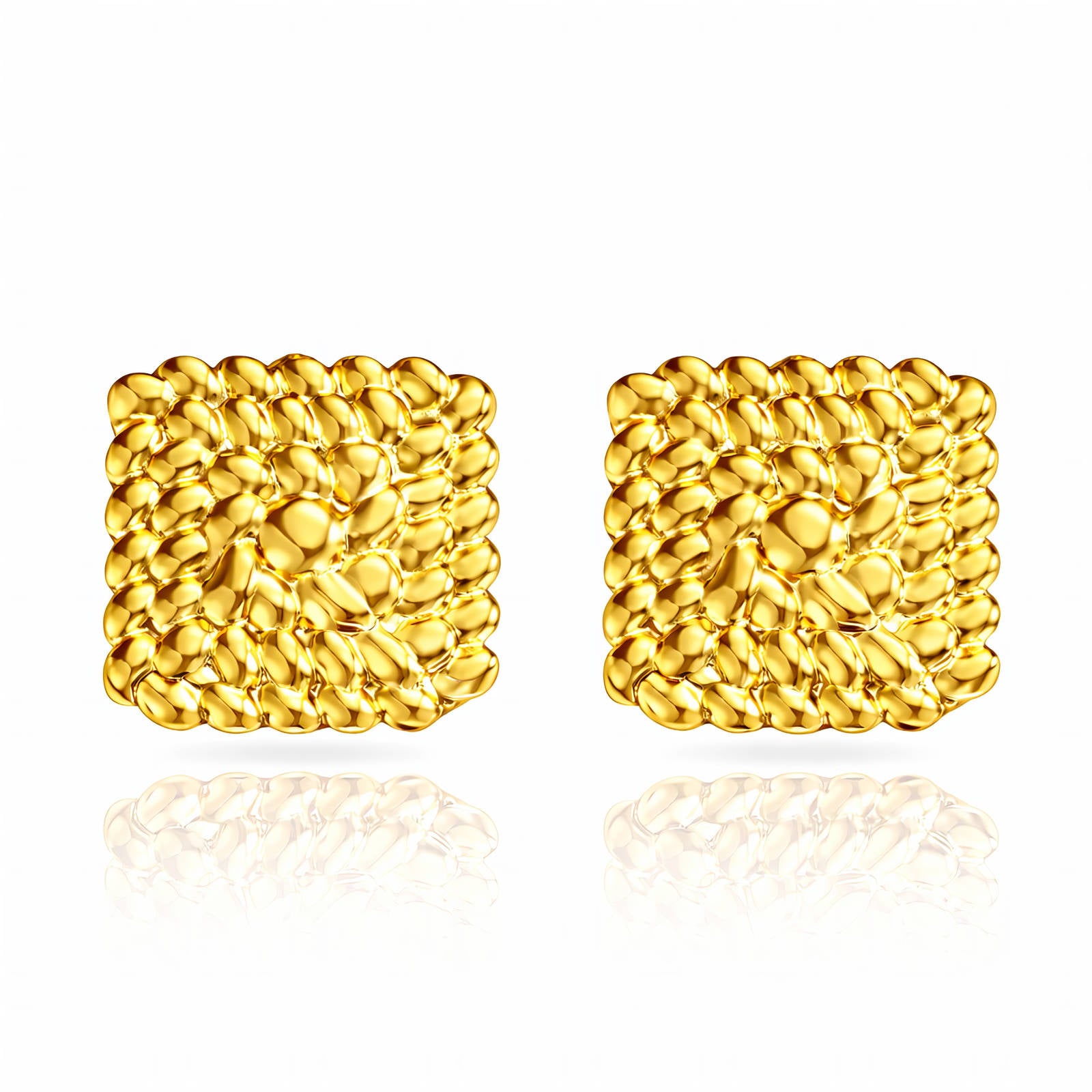 Earrings, 18K Gold Plated Steel