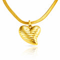 Heart Necklace, 18K Gold Plated Steel