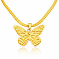 Butterflies Necklace, 18K Gold Plated Steel