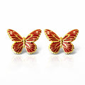 Butterflies Earrings, 18K Gold Plated Steel