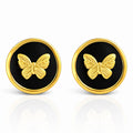 Butterflies Earrings, 18K Gold Plated Steel