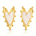 Hearts Earrings, 18K Gold Plated Steel