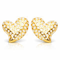 Hearts Earrings, 18K Gold Plated Steel