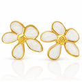 Flowers Earrings, 18K Gold Plated Steel