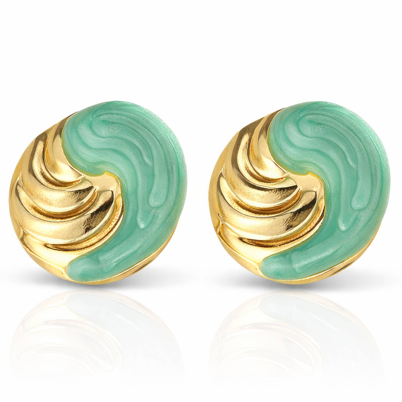 Earrings, 18K Gold Plated Steel