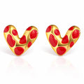 Hearts Earrings, 18K Gold Plated Steel
