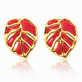 Leafs Earrings, 18K Gold Plated Steel