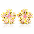 Flowers Earrings, 18K Gold Plated Steel