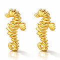 Seahorses Earrings, 18K Gold Plated Steel