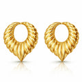 Leafs Earrings, 18K Gold Plated Steel