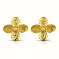 Flowers Earrings, 18K Gold Plated Steel