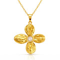 Flower Necklace, 18K Gold Plated Steel