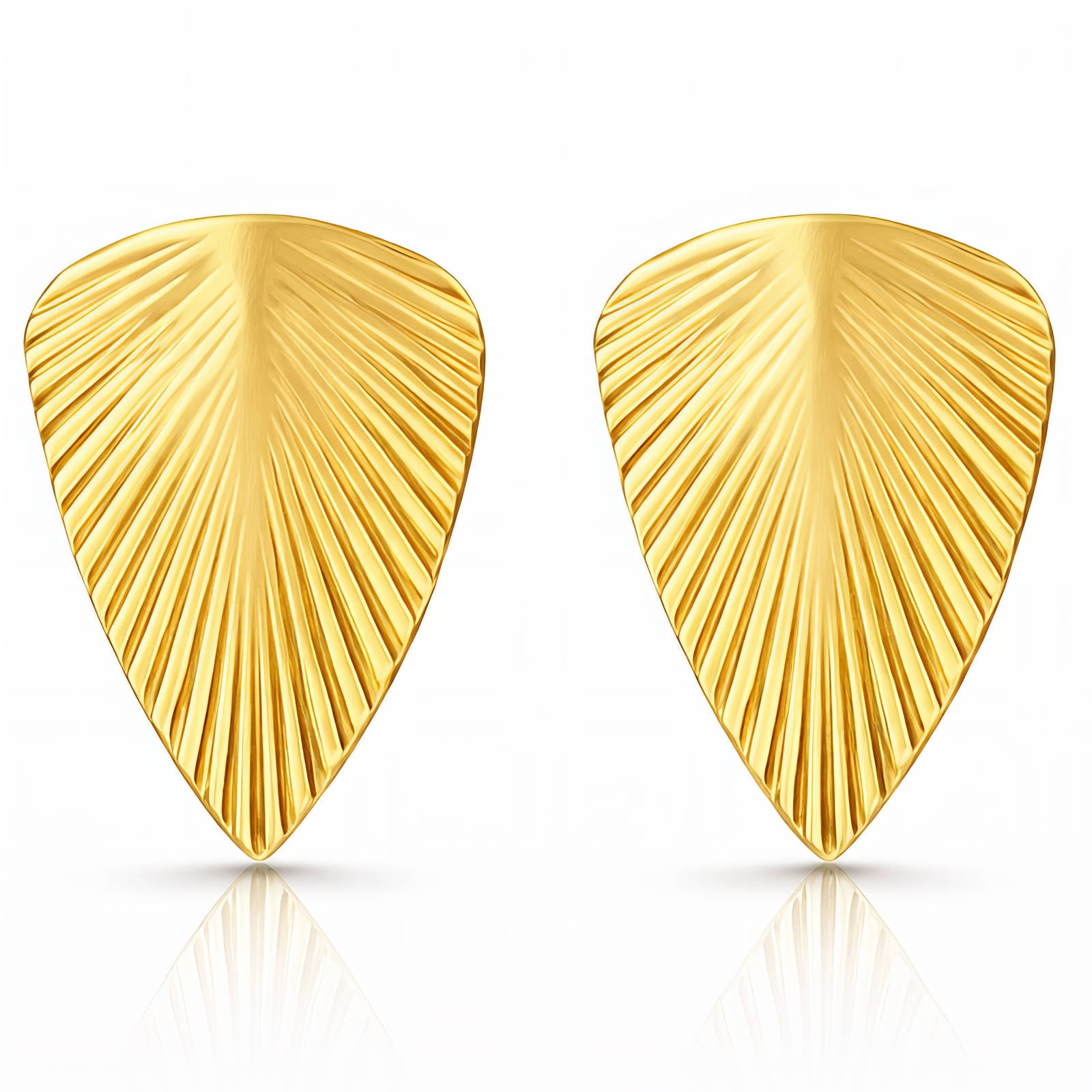 Leafs Earrings, 18K Gold Plated Steel