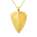 Leaf Necklace, 18K Gold Plated Steel