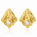 Earrings, 18K Gold Plated Steel