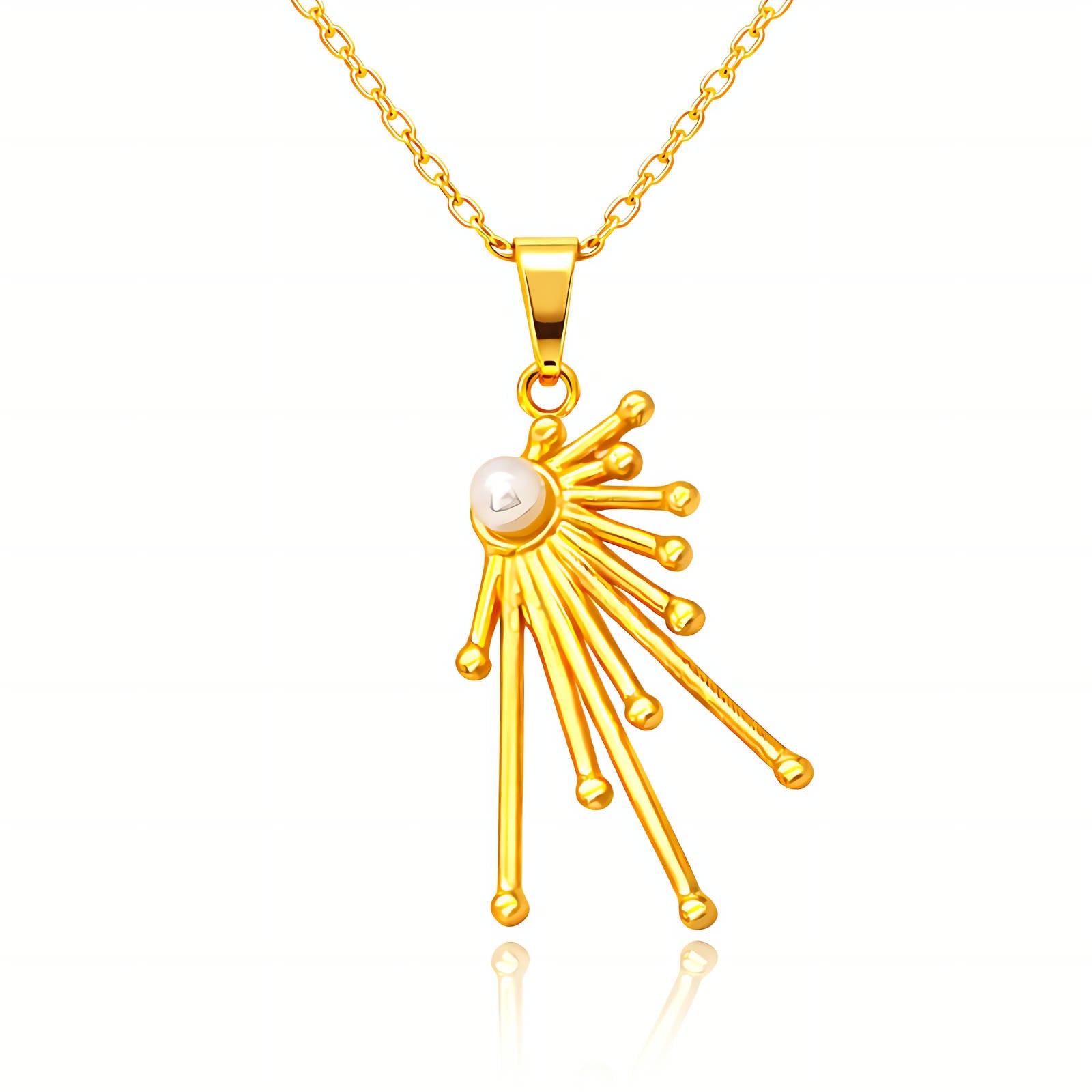 Necklace, 18K Gold Plated Steel