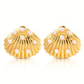 Seashells Earrings, 18K Gold Plated Steel