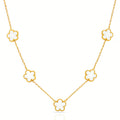 Flower Meadow Necklace, 18K Gold Plated Steel