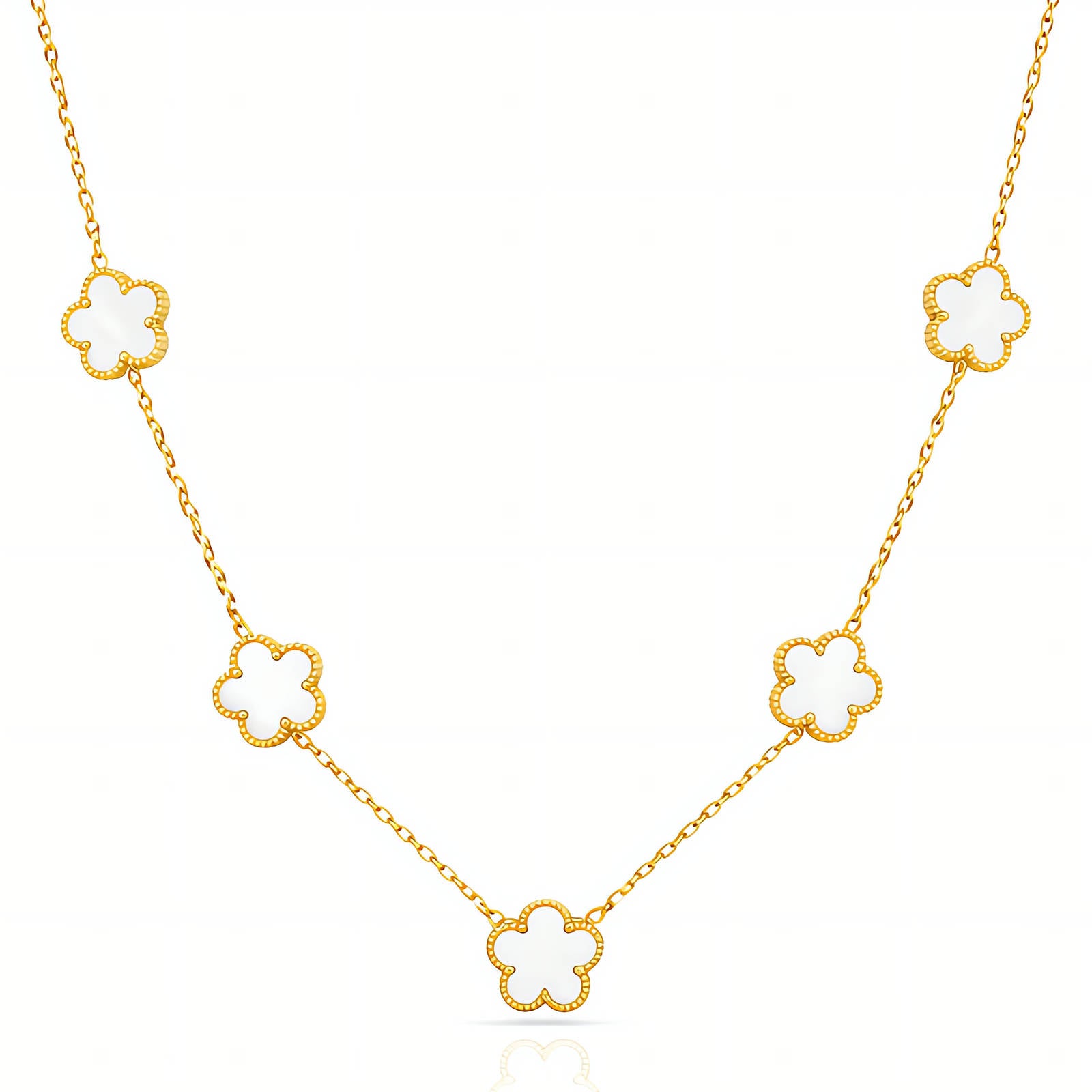 Flower Meadow Necklace, 18K Gold Plated Steel