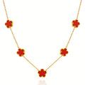 Flower Meadow Necklace, 18K Gold Plated Steel